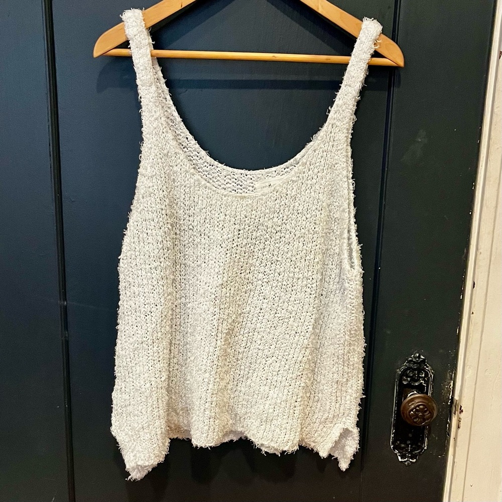 Lou & Grey Textured Knit Tank | Ivory | Size L